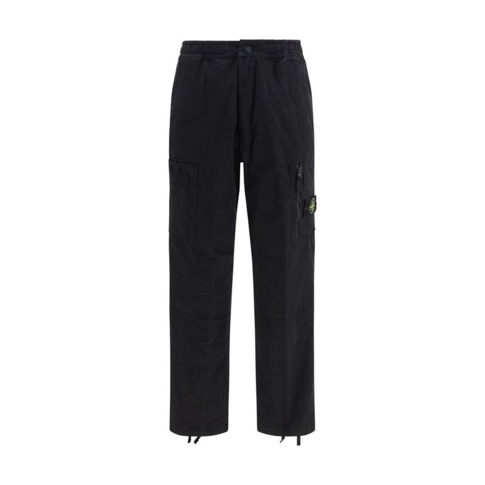 Stone Island Black Cotton Cargo Men's Pants